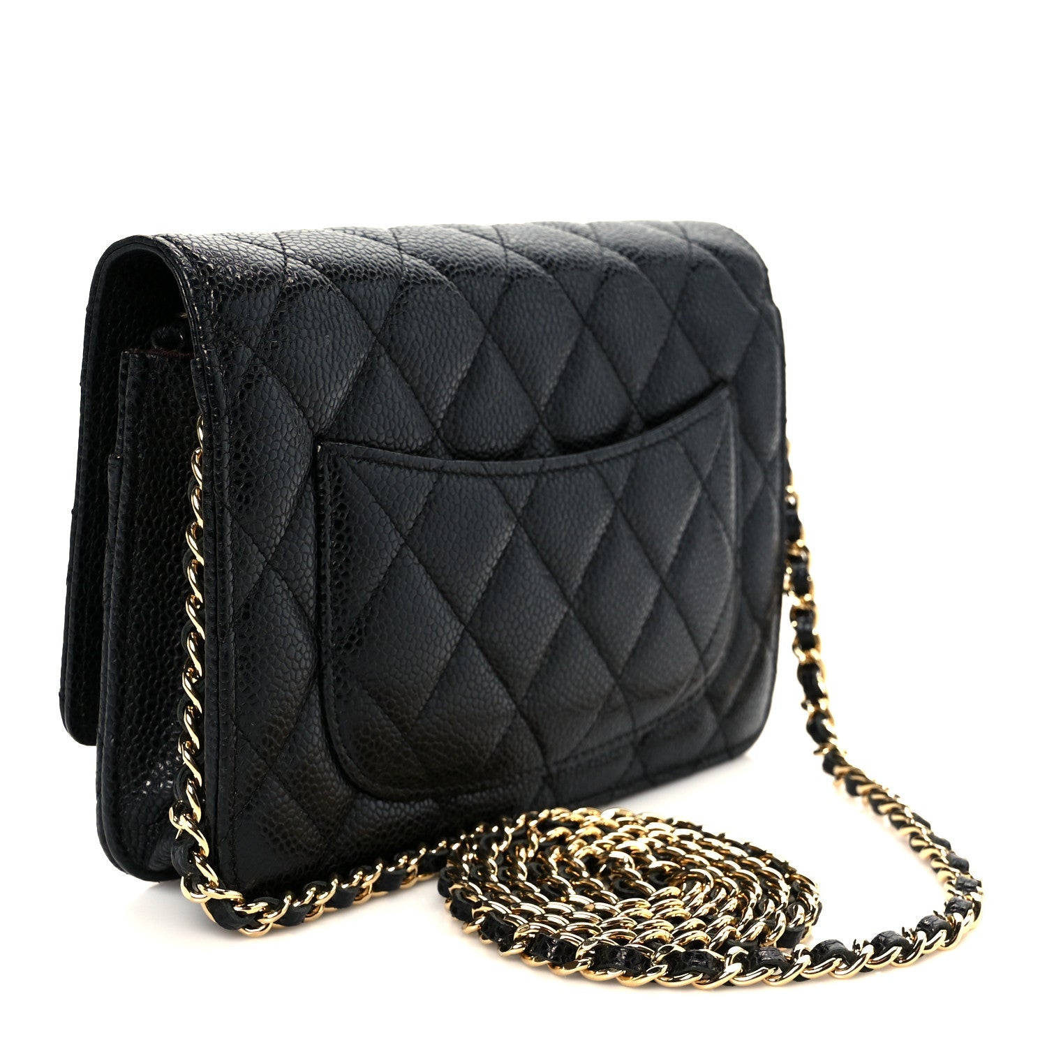 Chanel Caviar Quilted Wallet on Chain WOC Black