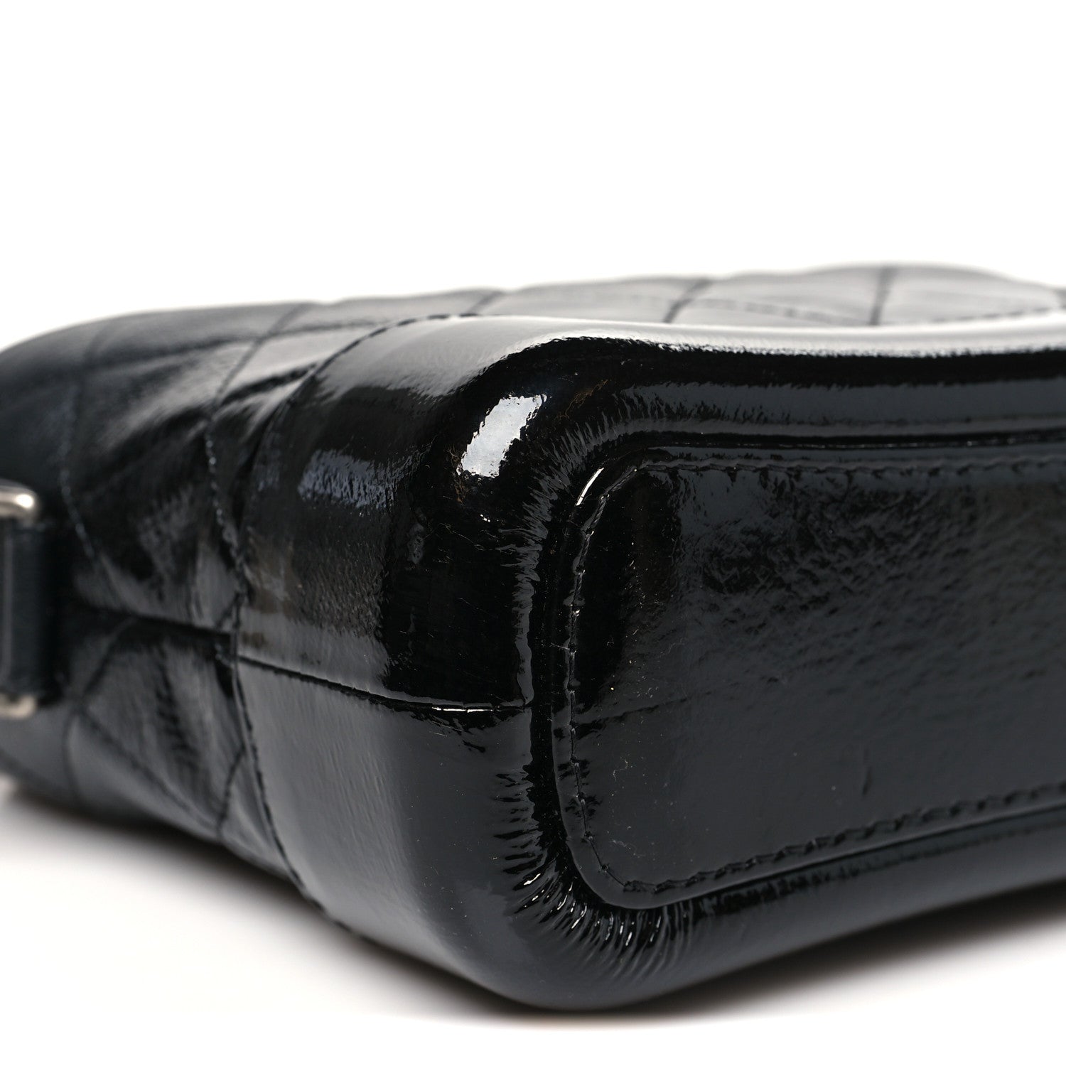 Chanel Patent Goatskin Quilted Small Gabrielle Hobo Black