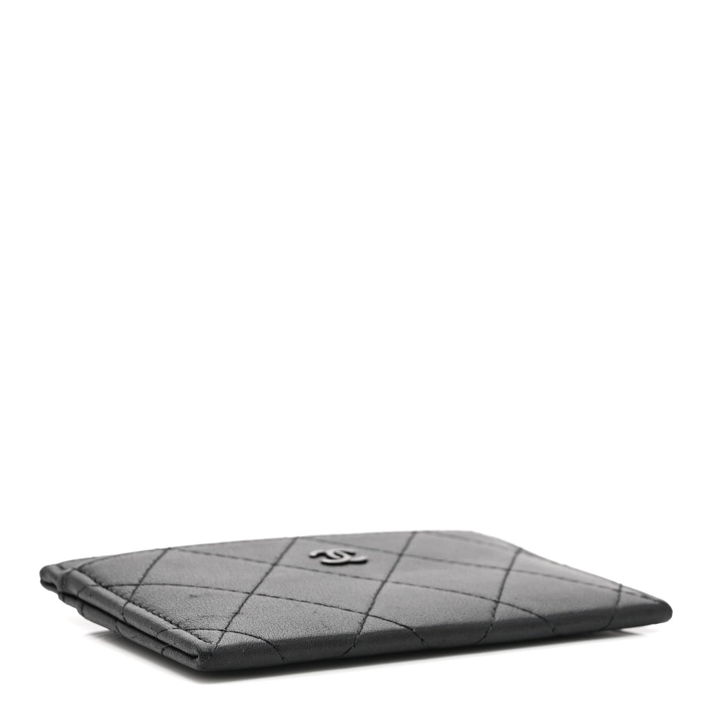 Calfskin Quilted Card Holder So Black
