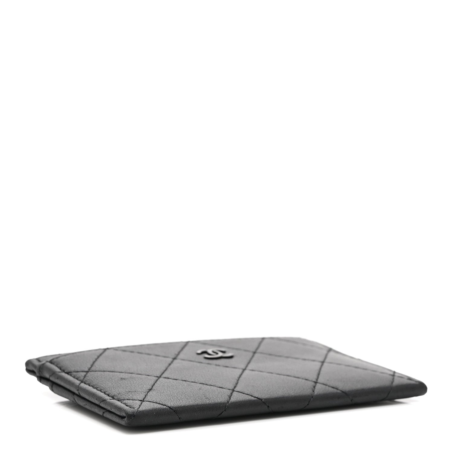 Calfskin Quilted Card Holder So Black