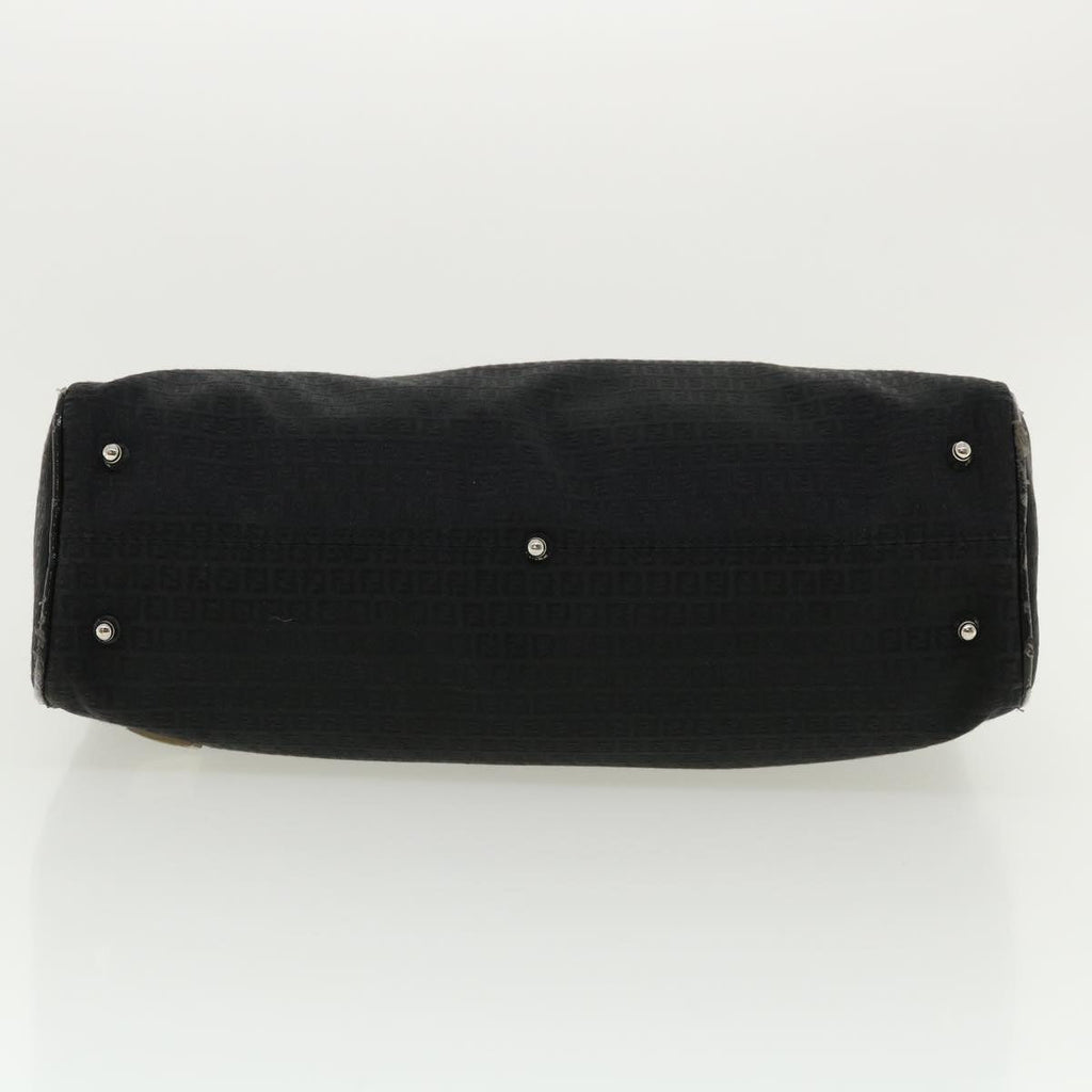 FENDI Zucchino Canvas Hand Bag Black  33935