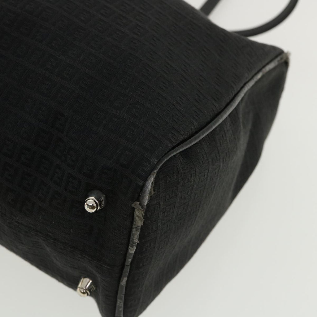 FENDI Zucchino Canvas Hand Bag Black  33935