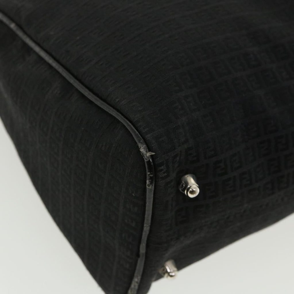 FENDI Zucchino Canvas Hand Bag Black  33935