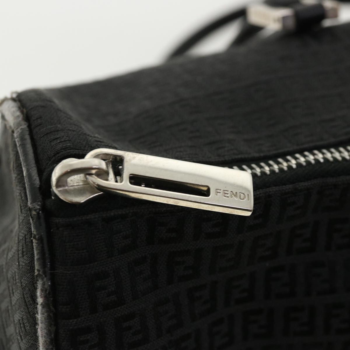 FENDI Zucchino Canvas Hand Bag Black  33935