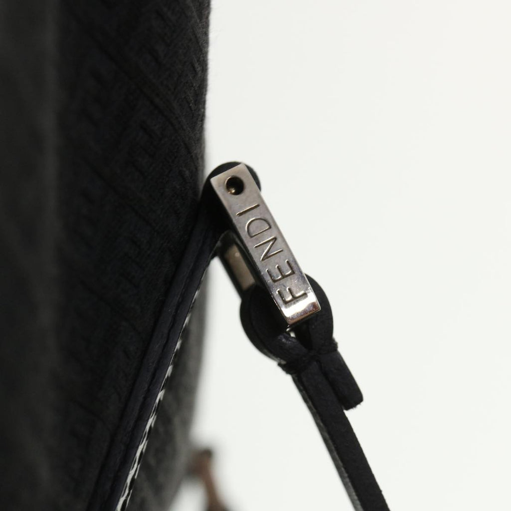 FENDI Zucchino Canvas Hand Bag Black  33935