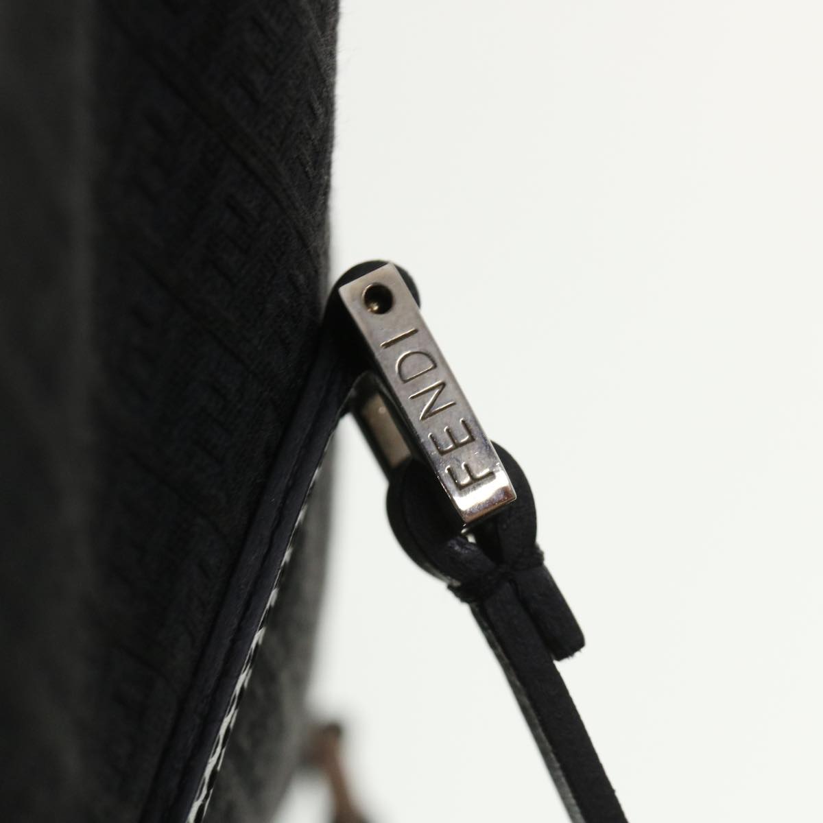 FENDI Zucchino Canvas Hand Bag Black  33935