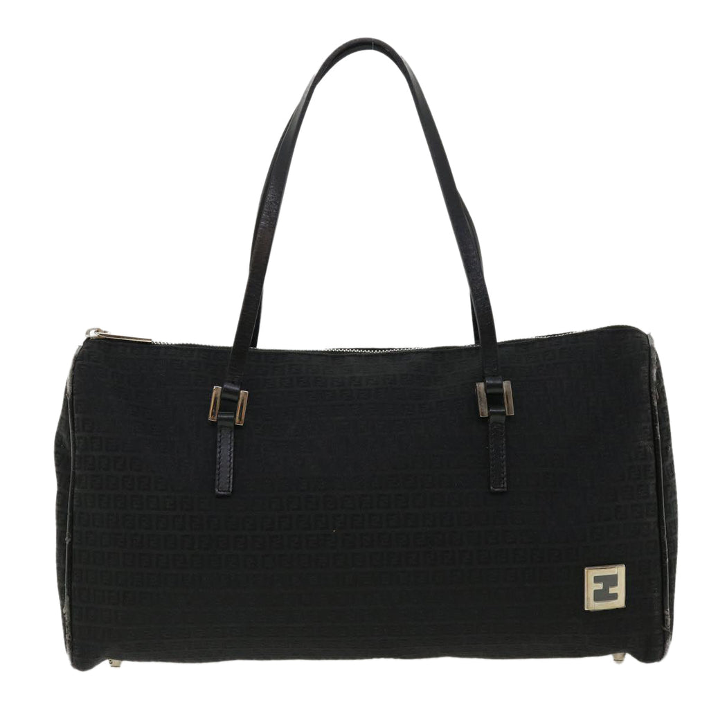 FENDI Zucchino Canvas Hand Bag Black  33935