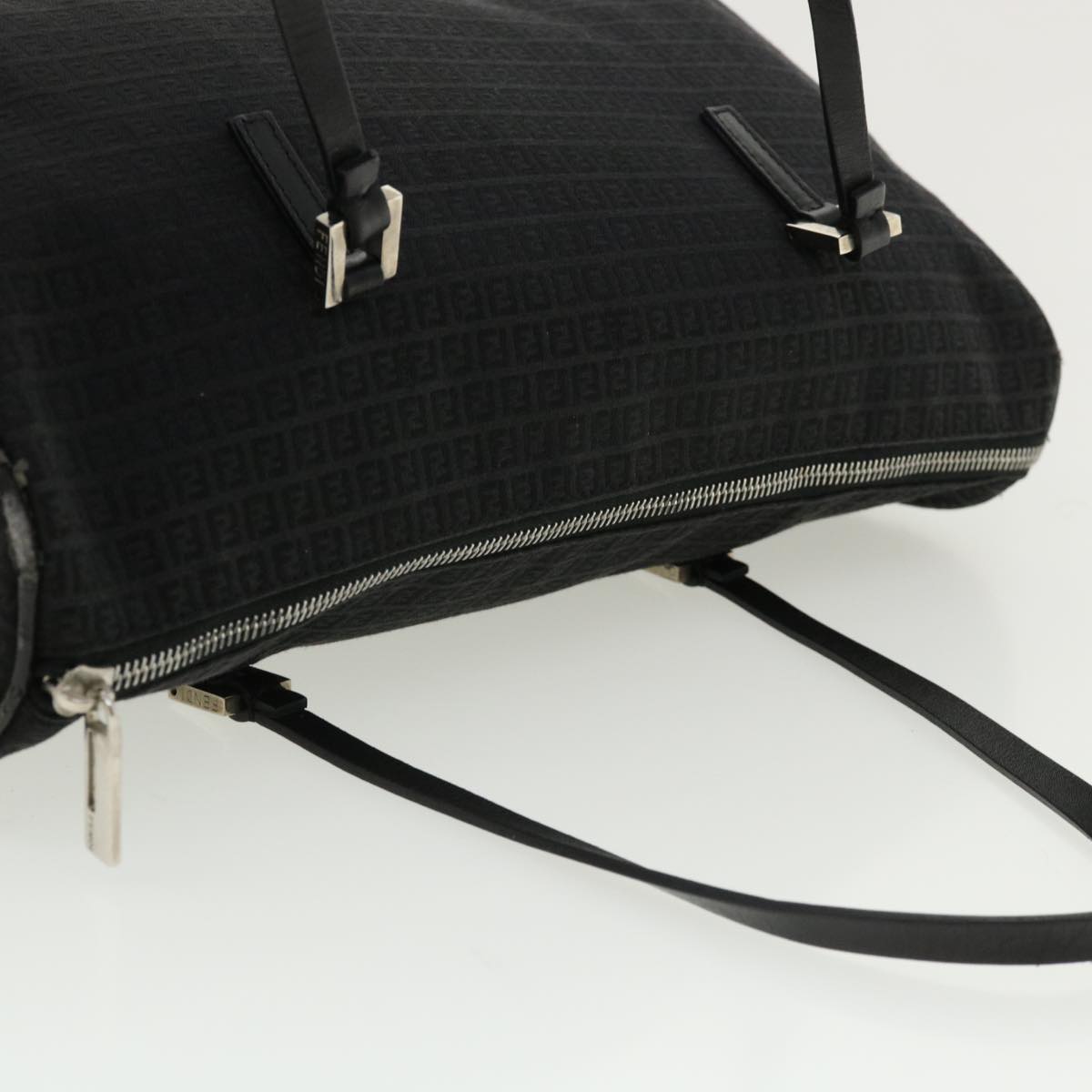 FENDI Zucchino Canvas Hand Bag Black  33935