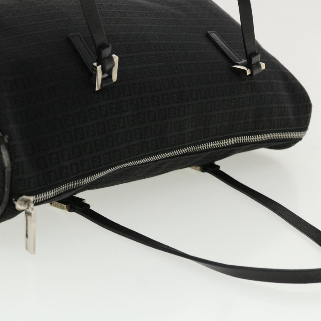 FENDI Zucchino Canvas Hand Bag Black Auth 33935