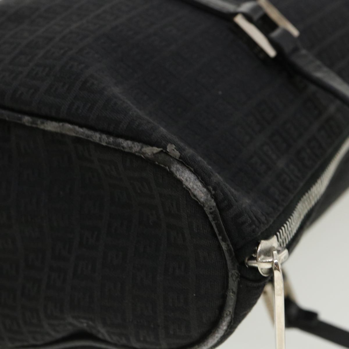 FENDI Zucchino Canvas Hand Bag Black  33935