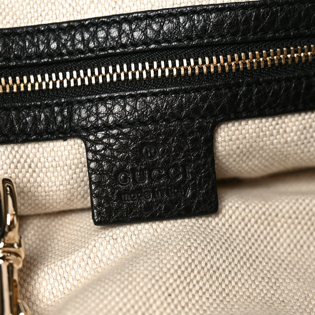 Gucci Pebbled Calfskin Large Soho Shoulder Bag Black