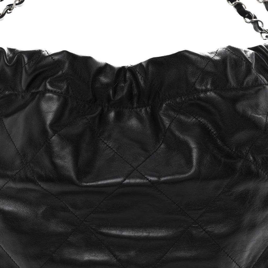Chanel Shiny Calfskin Quilted Chanel 22 Black
