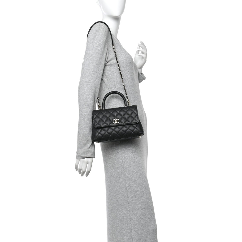 Chanel Caviar Quilted Mini Coco Handle Flap Black