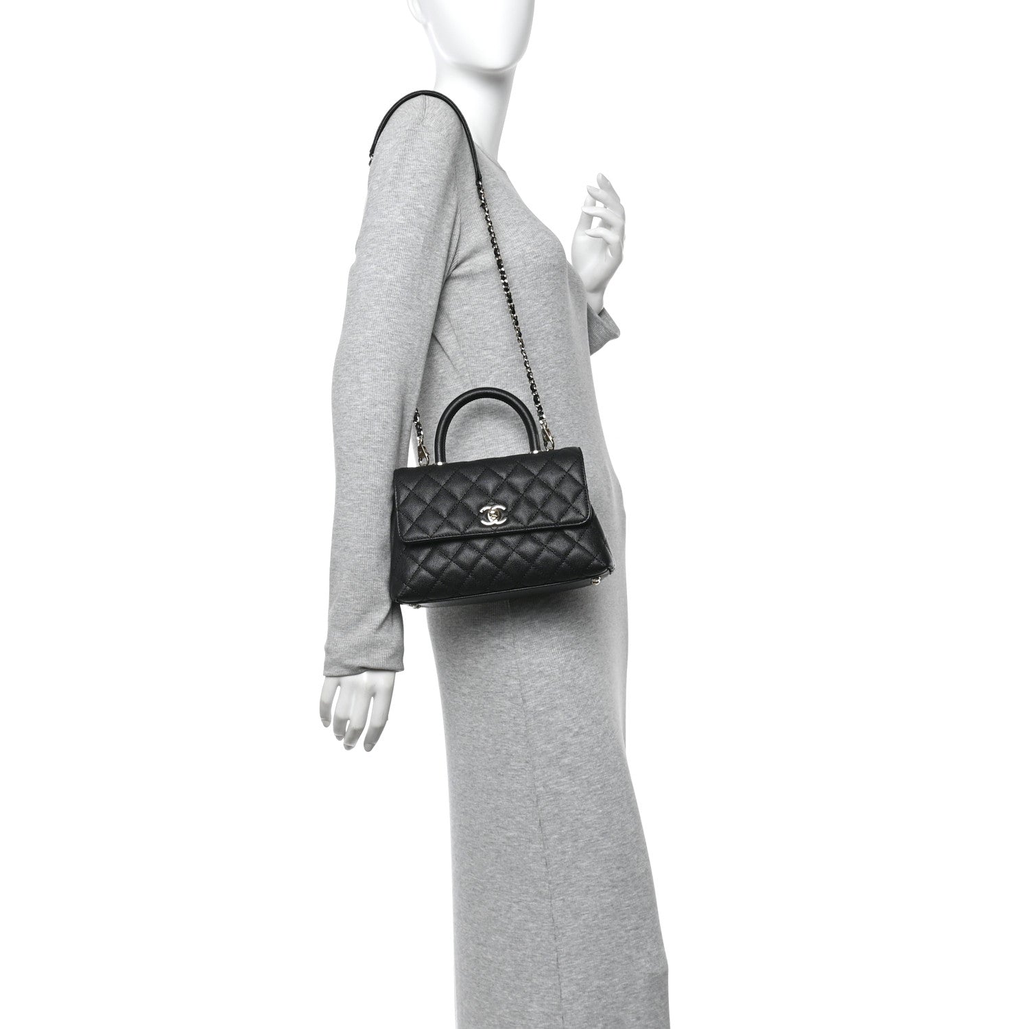 Chanel Caviar Quilted Mini Coco Handle Flap Black