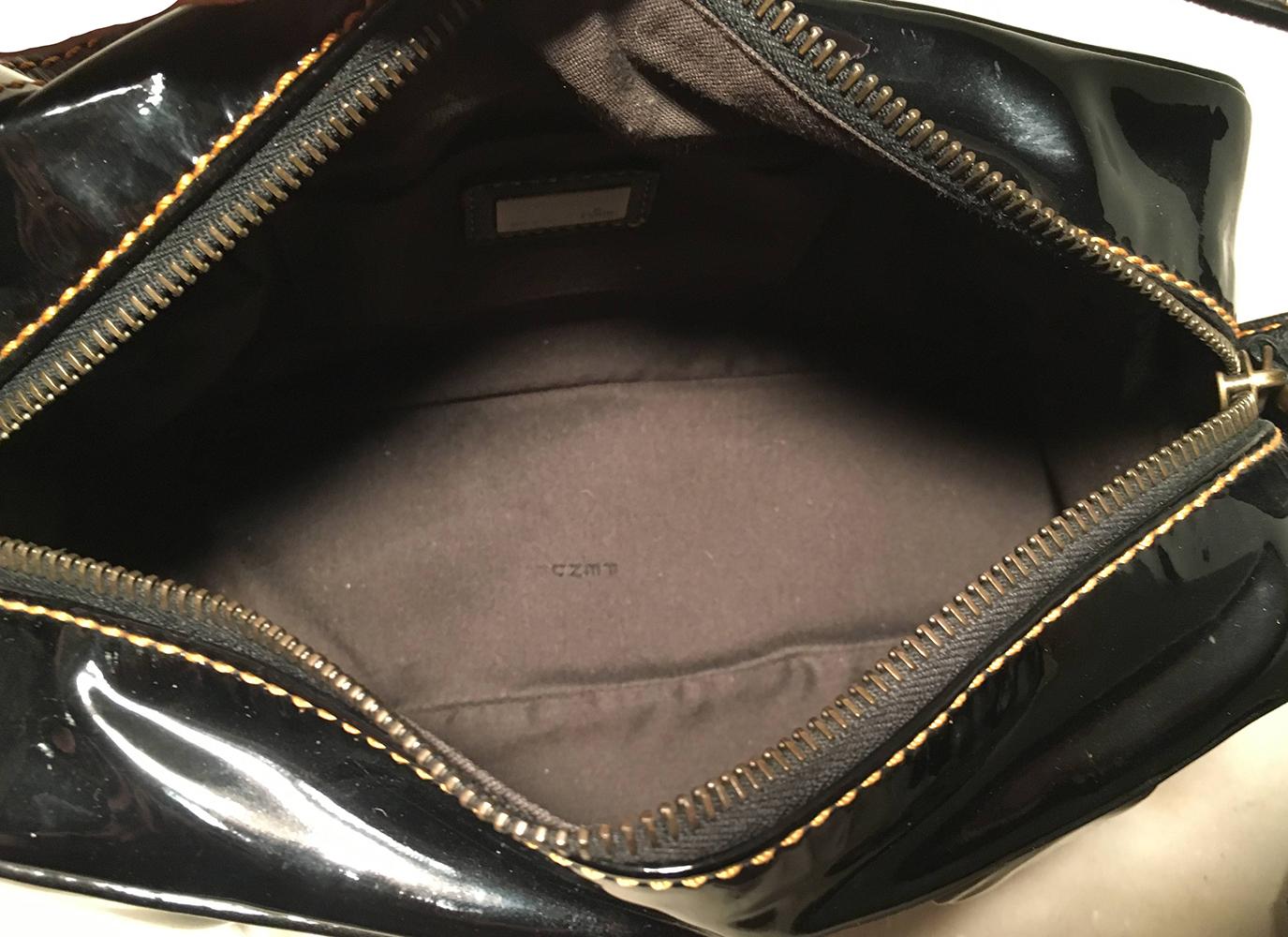 FENDI Borsa Mini B Black Patent Leather Handbag