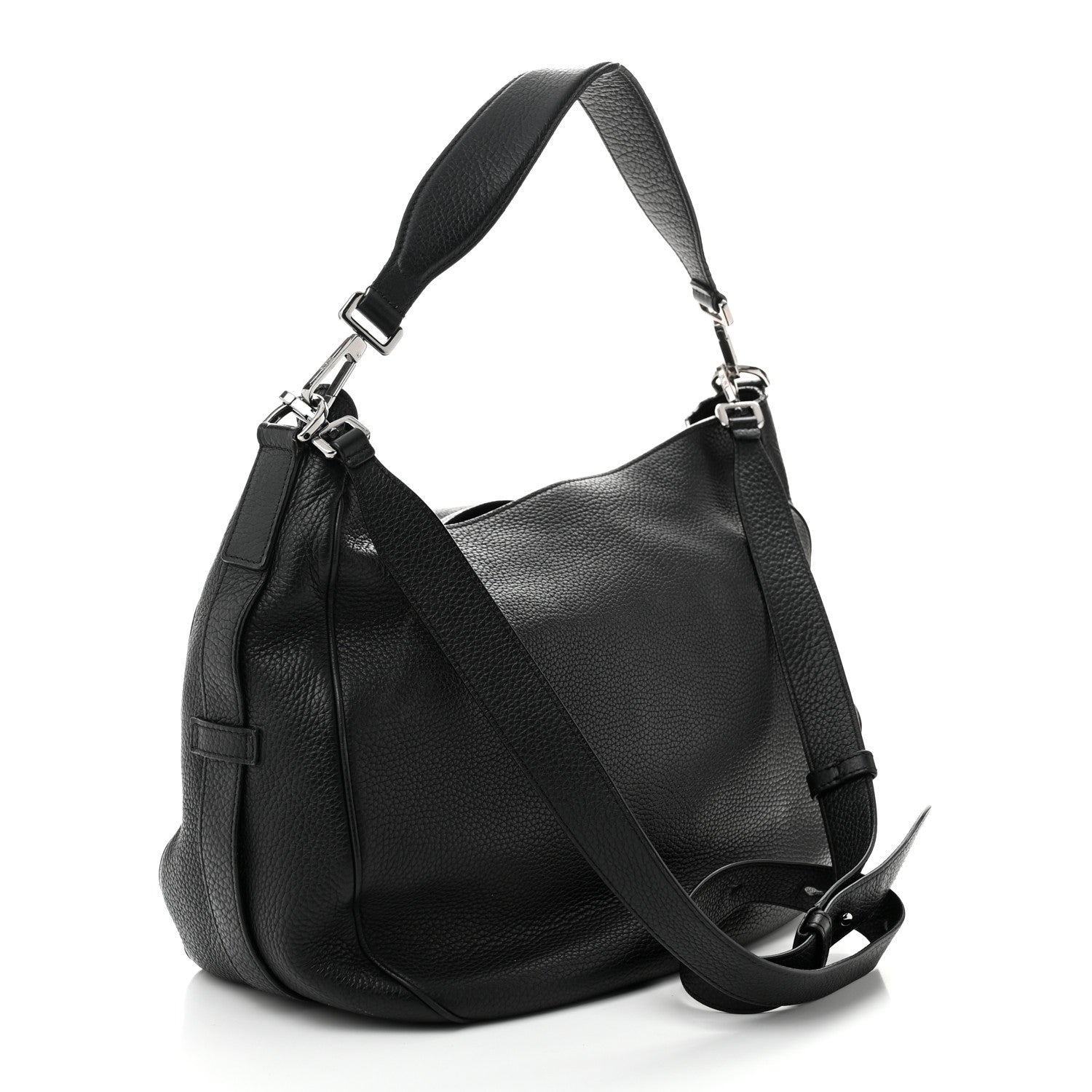 Christian Dior Grained Calfskin Saddle Soft Bag Black