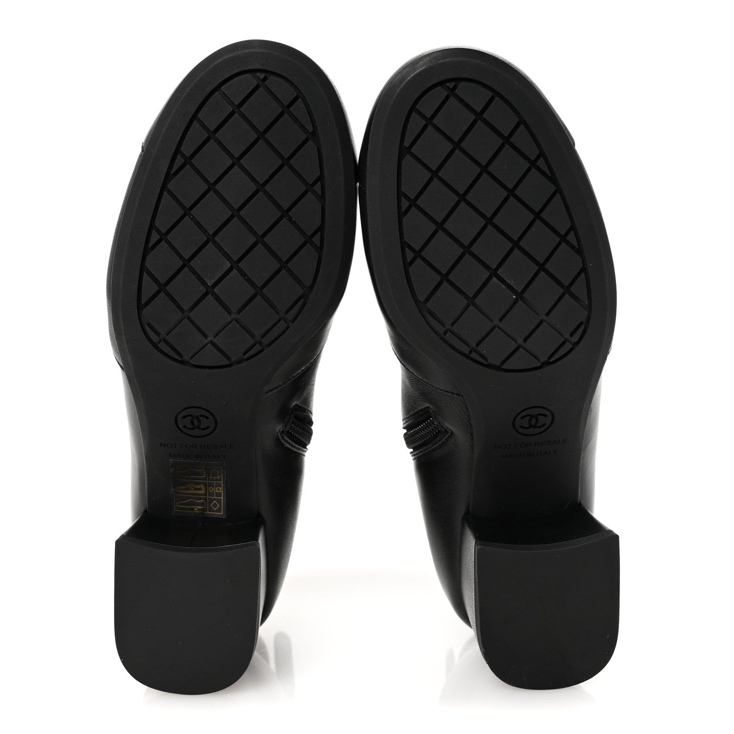 Chanel Stretch Lambskin Cap Toe CC Uniform Short Boots  35 Black