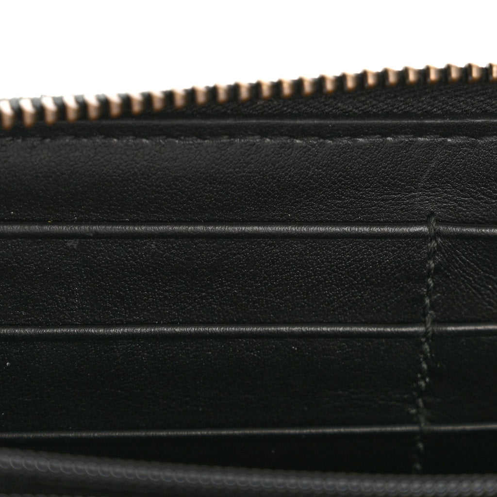 Gucci Calfskin Matelasse GG Marmont Zip Around Organizer Wallet Black