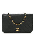 Chanel Lambskin Quilted Small Single Flap Bag Black
