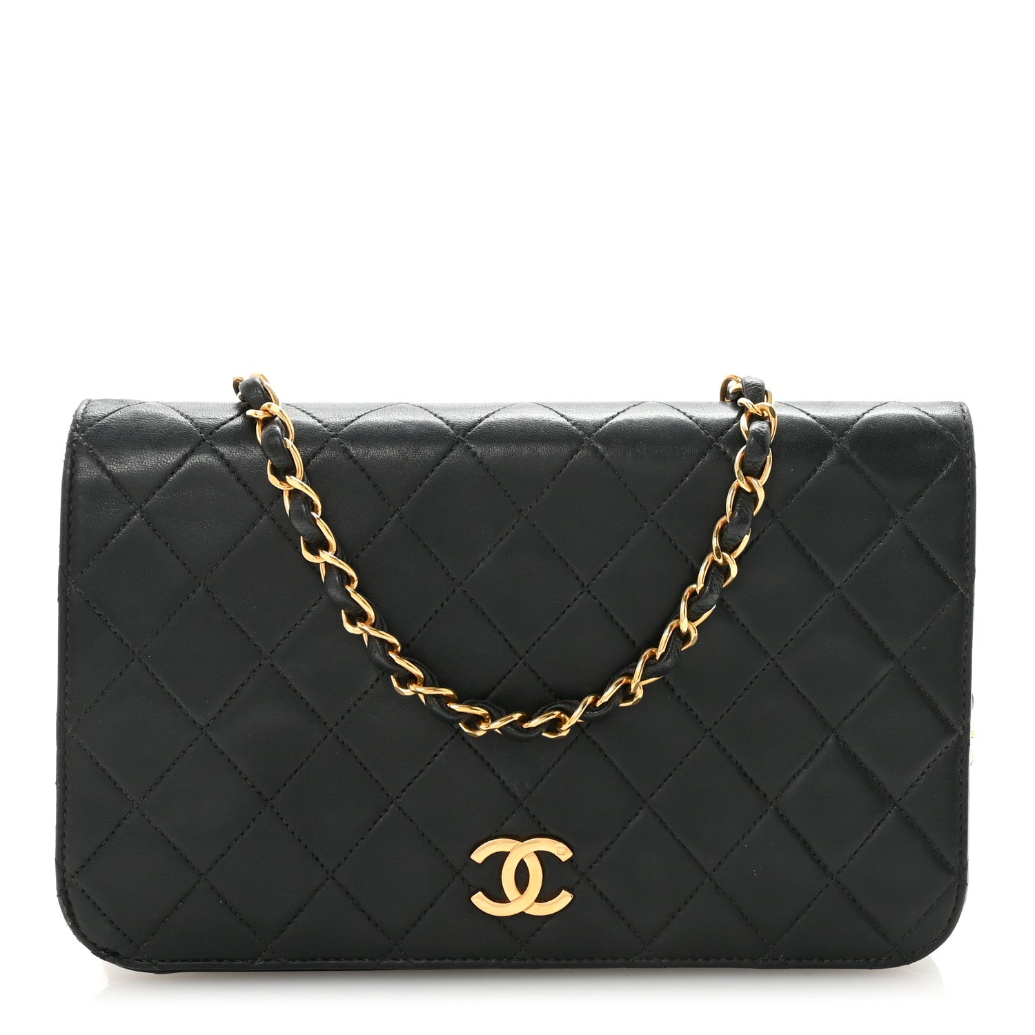 Chanel Lambskin Quilted Small Single Flap Bag Black