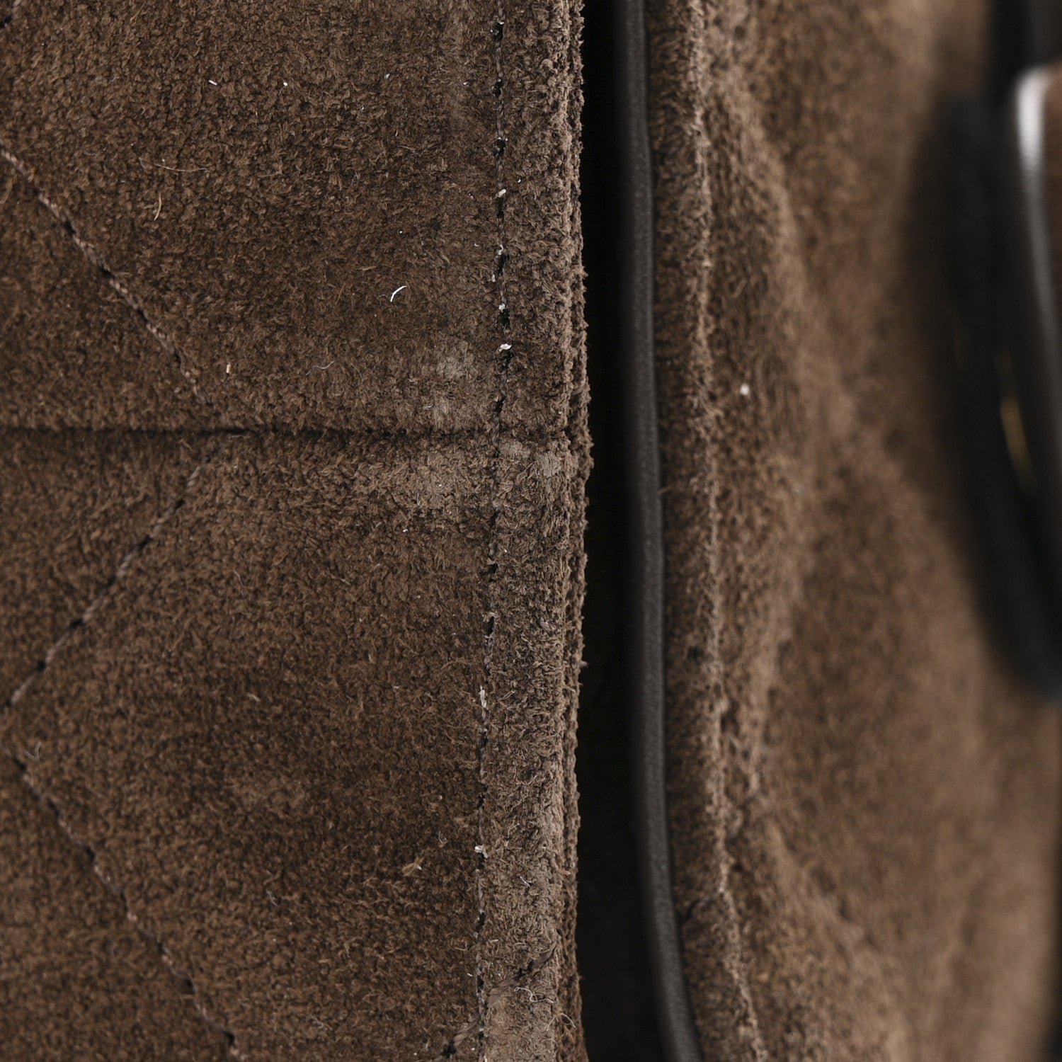 Chanel Suede Quilted Mini Chanel 25 Handbag Dark Brown