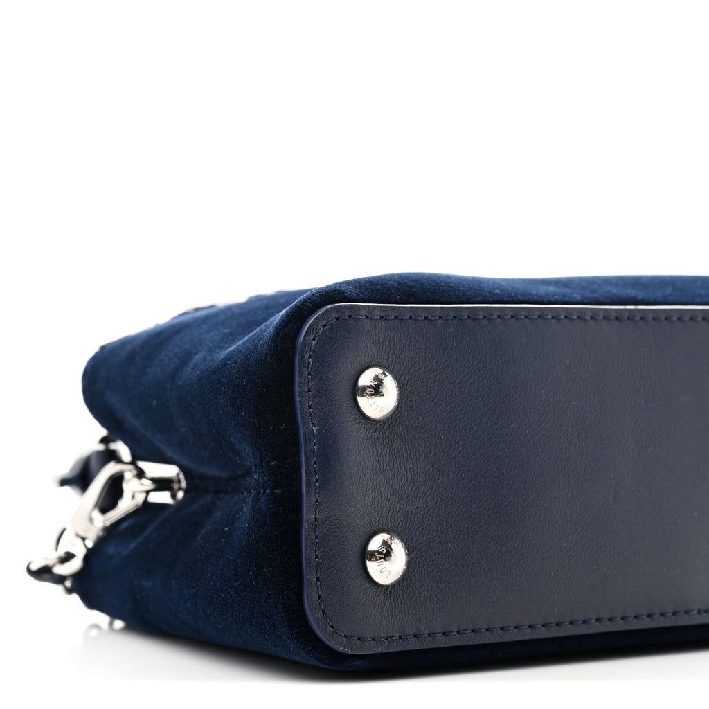 Louis Vuitton Velvet Crystal Capucines Mini Midnight Blue