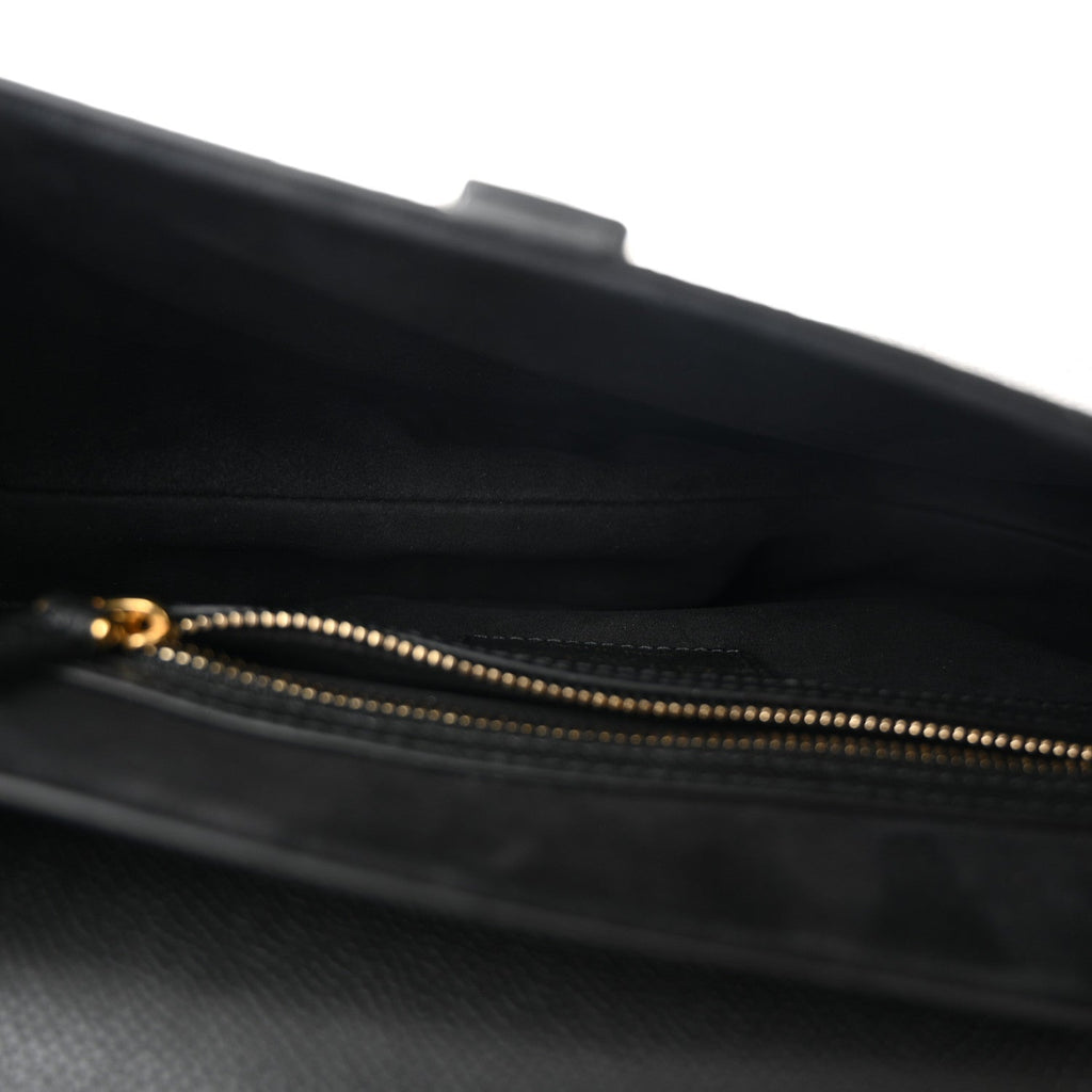 Christian Dior Grained Calfskin Saddle Bag Black