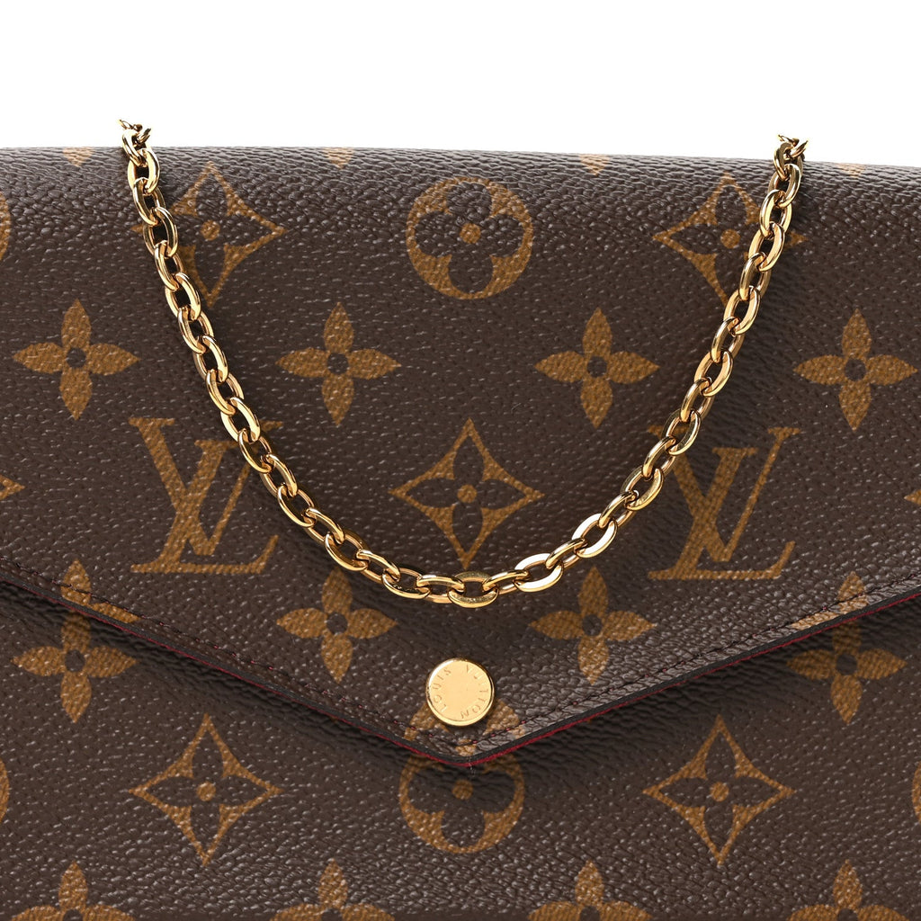 Louis Vuitton Monogram Pochette Felicie Chain Wallet Fuchsia