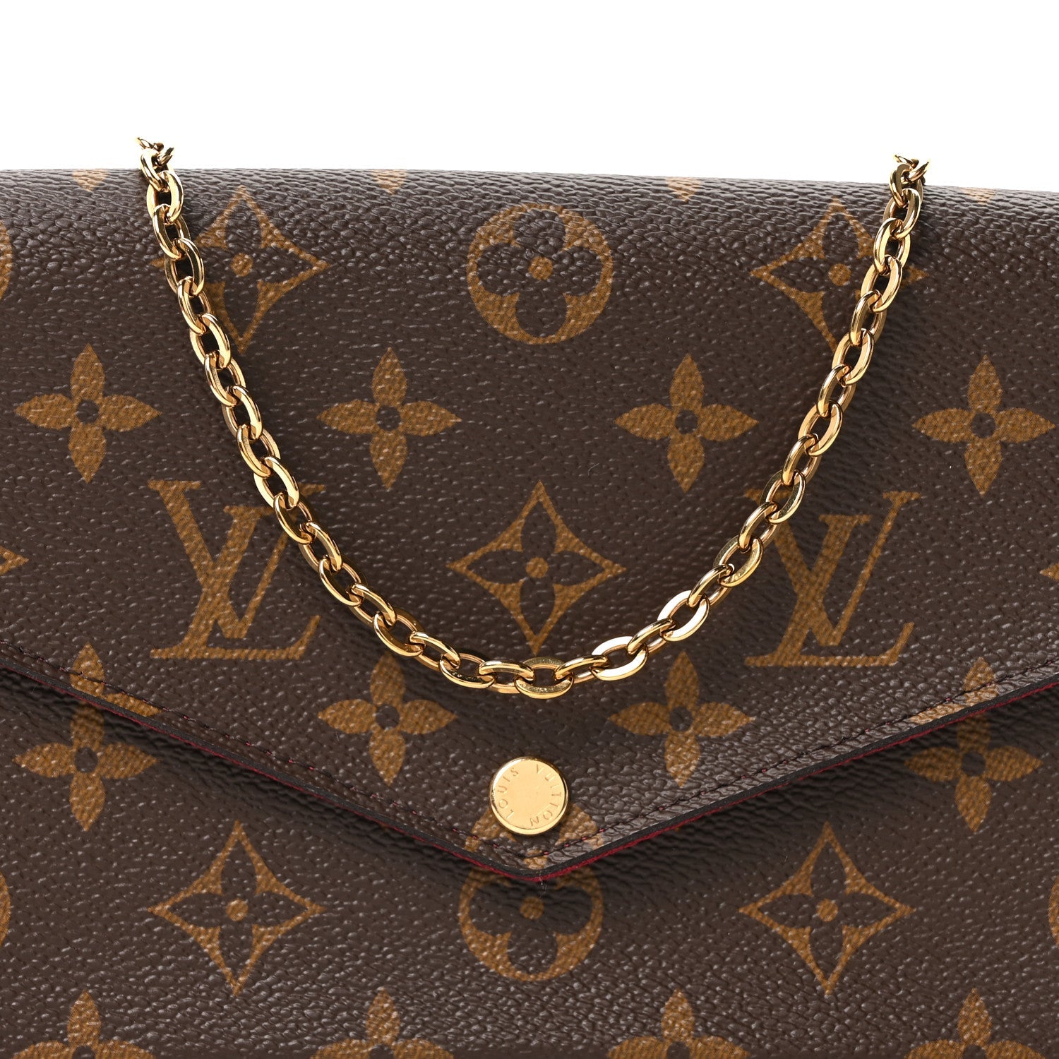 Louis Vuitton Monogram Pochette Felicie Chain Wallet Fuchsia