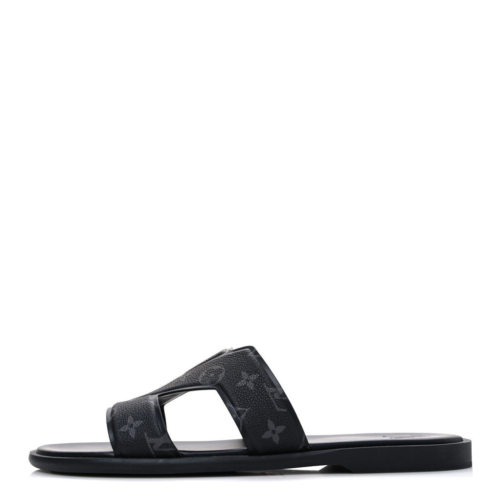 Louis Vuitton Monogram Eclipse Calfskin Mens LV Oasis Mules 12 Black