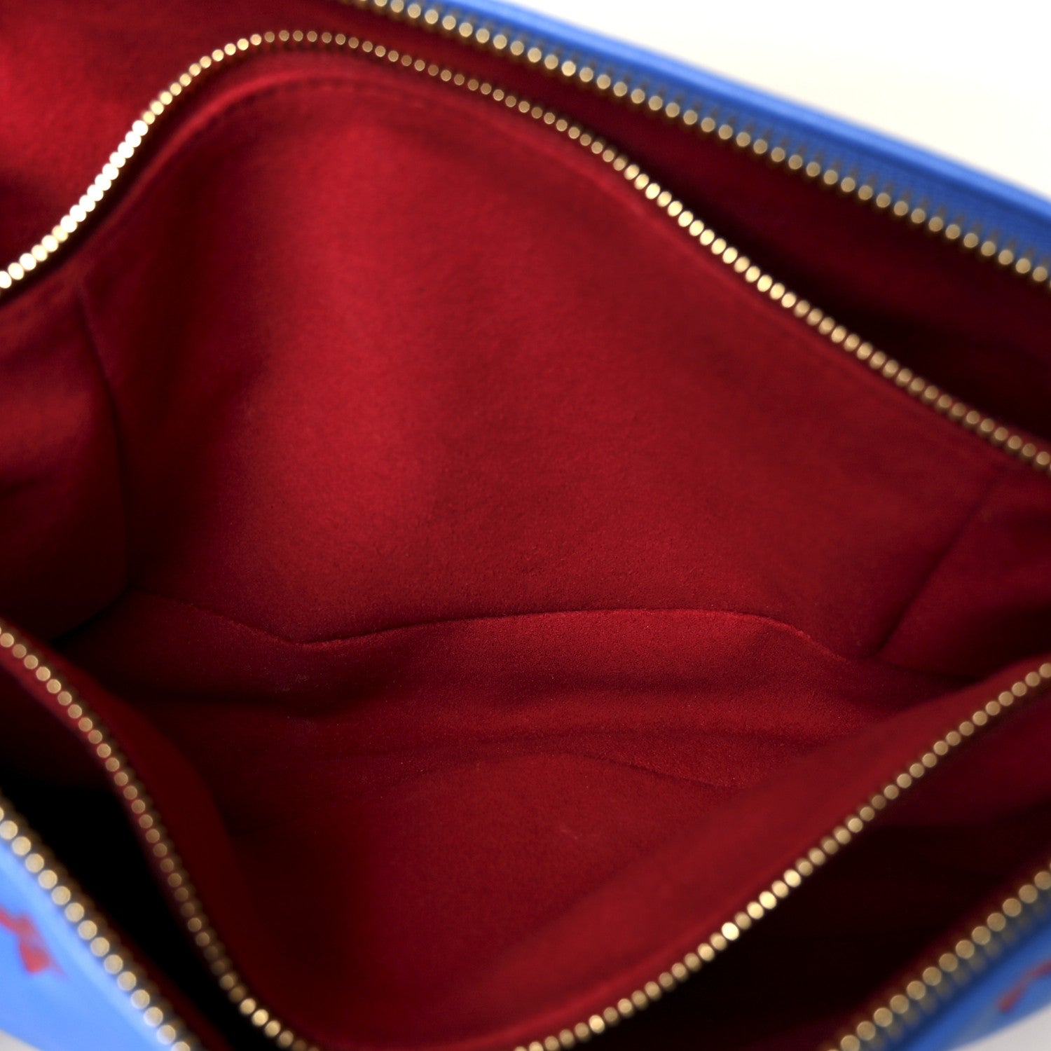 Louis Vuitton Lambskin Embossed Monogram Vuittamins Coussin PM Blue Red