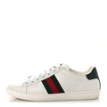 Gucci Calfskin Crocodile Web Womens Ace Sneakers 39 White Green