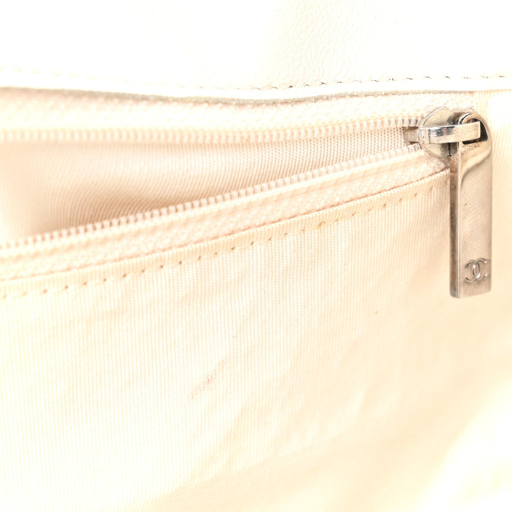 Chanel Calfskin Quilted Large Classic Shopping Tote White