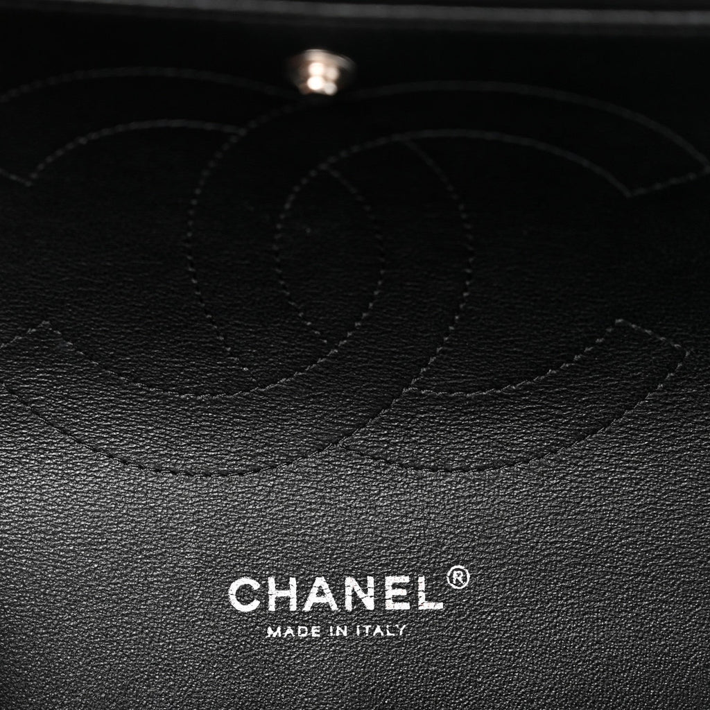 Chanel Patent Quilted Jumbo Double Flap Black