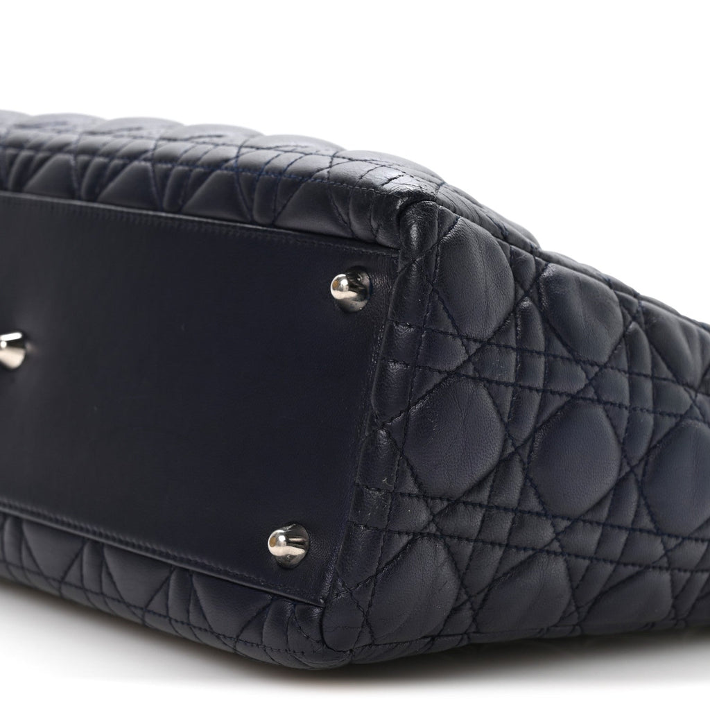 Christian Dior Lambskin Cannage Large Lady Dior Royal Blue