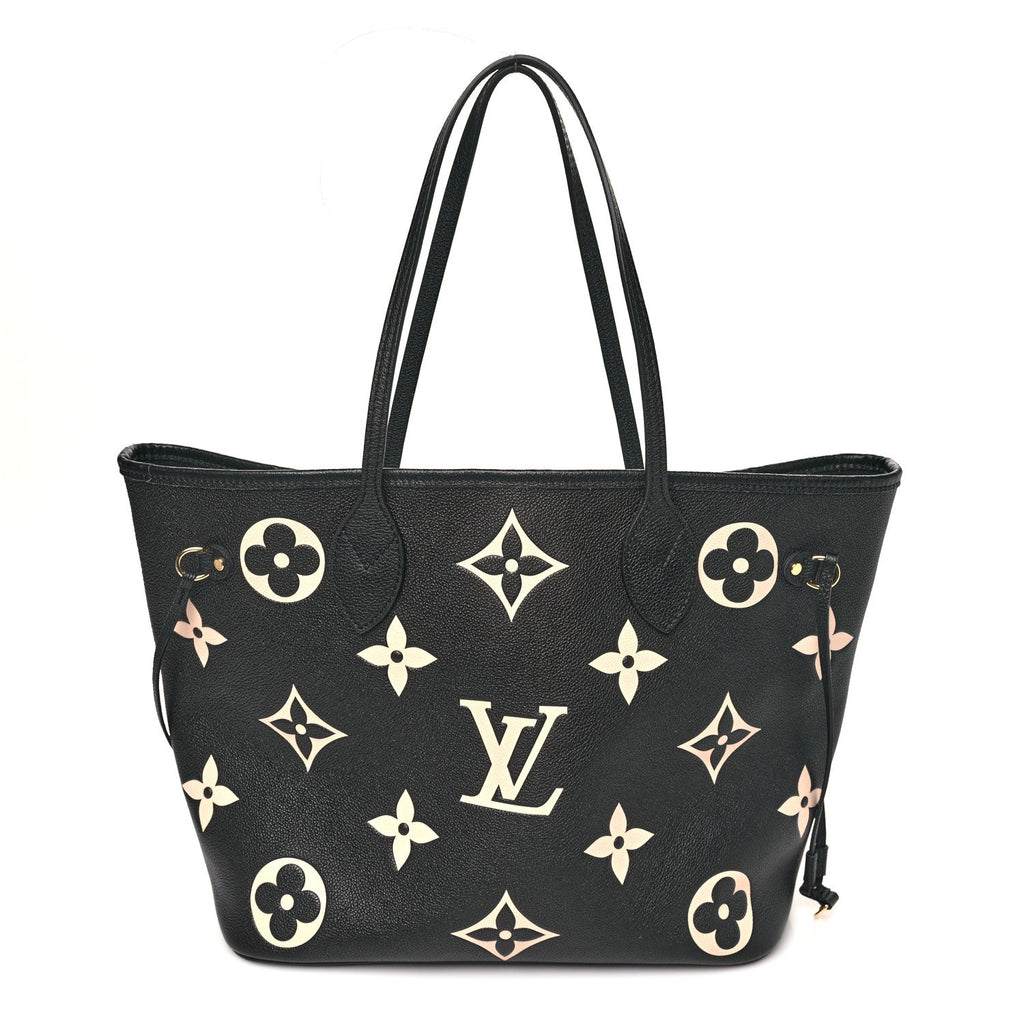 Louis Vuitton Empreinte Monogram Giant Neverfull MM Black Beige