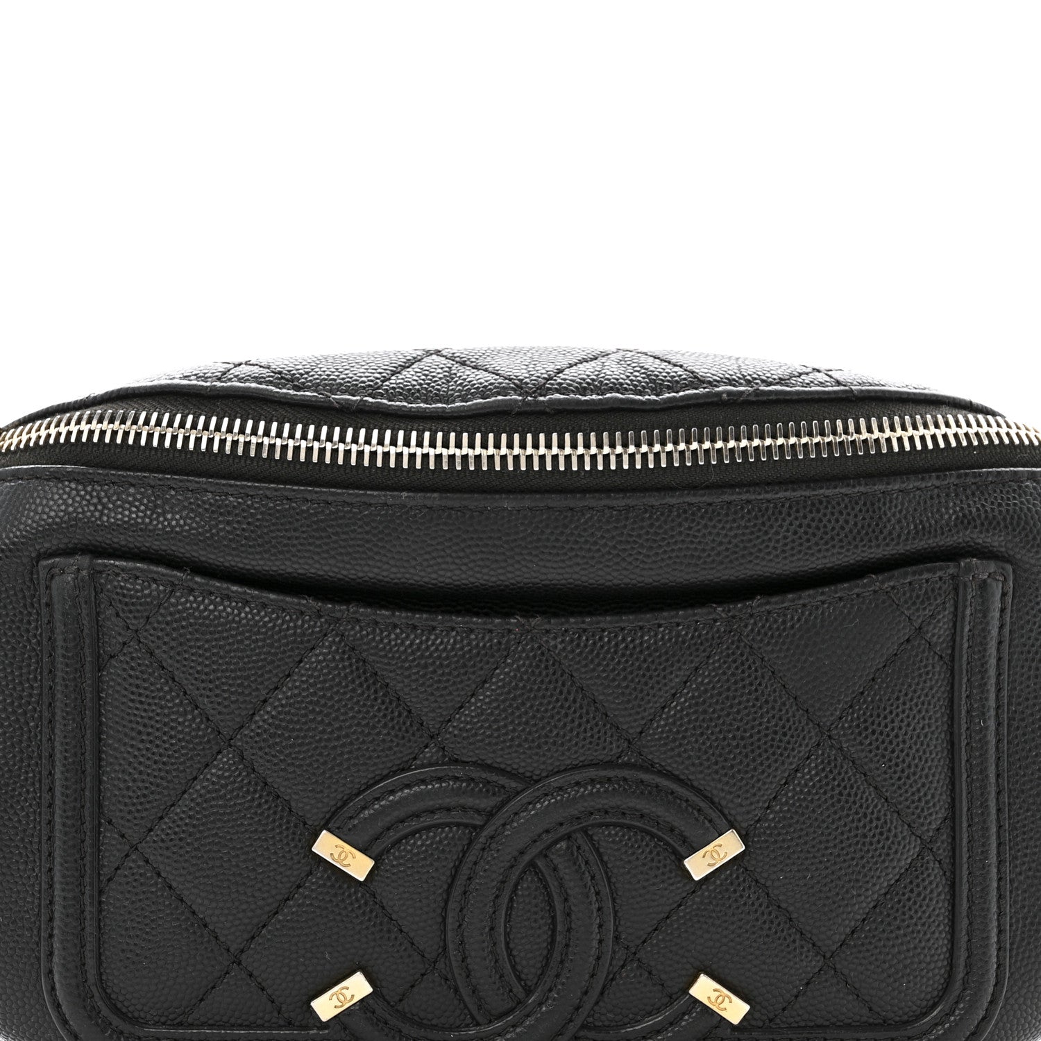 Chanel Caviar Quilted Filigree Waist Bag Black