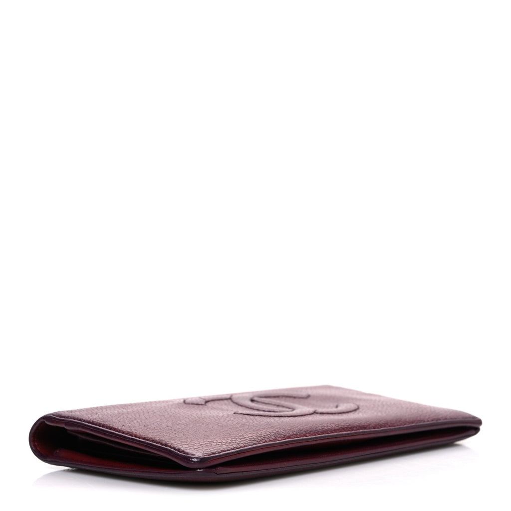 Caviar Timeless CC Yen Wallet Burgundy