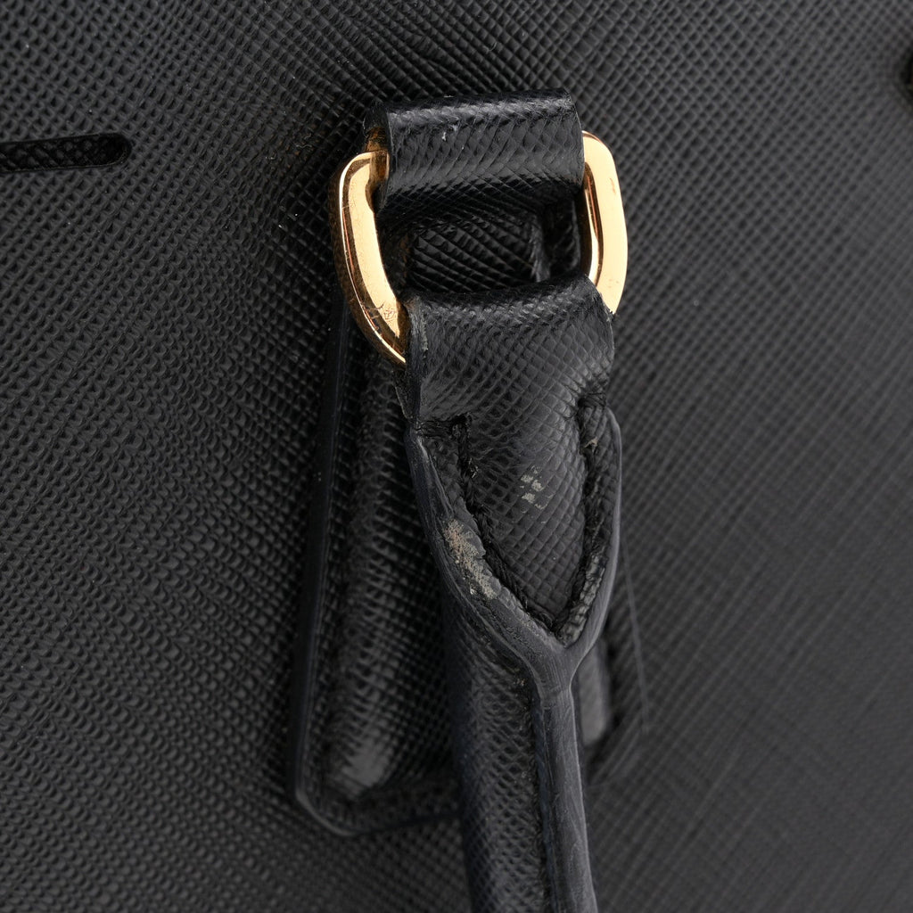Prada Saffiano Medium Galleria Double Zip Tote Black