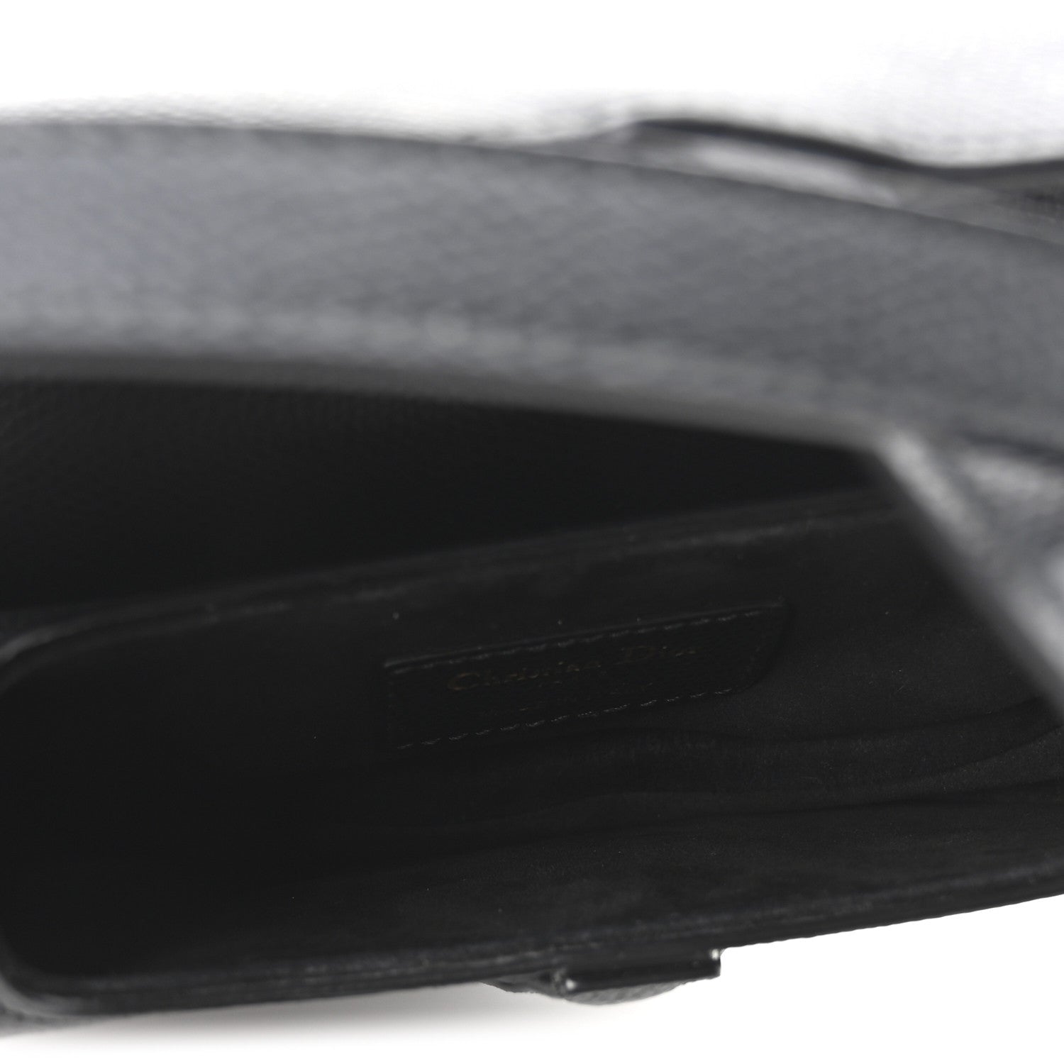 Christian Dior Grained Calfskin Mini Saddle Bag Black