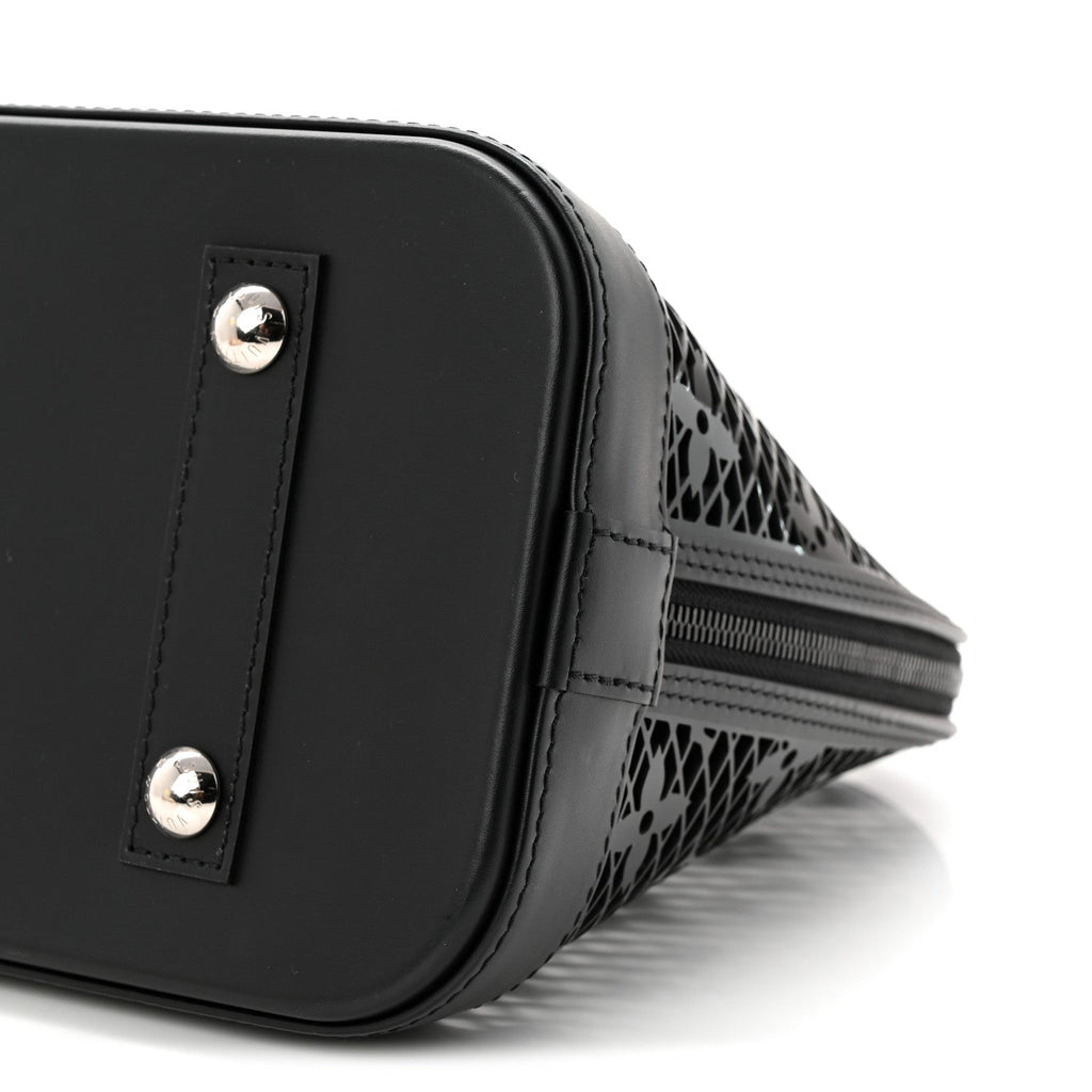 Louis Vuitton Patent Calfskin Laced Monogram Alma PM Black