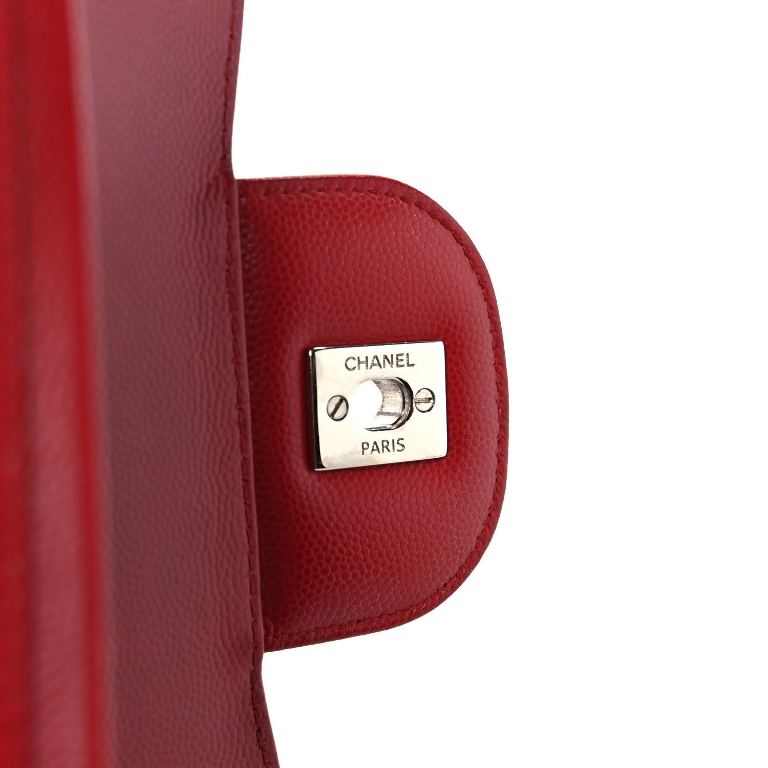 Chanel Caviar Chevron Quilted Jumbo Double Flap Dark Red