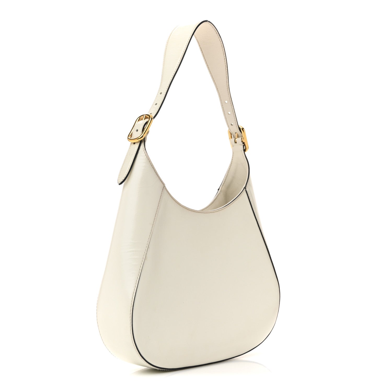 Prada Brushed Calfskin Cleo Adjustable Strap Shoulder Bag White