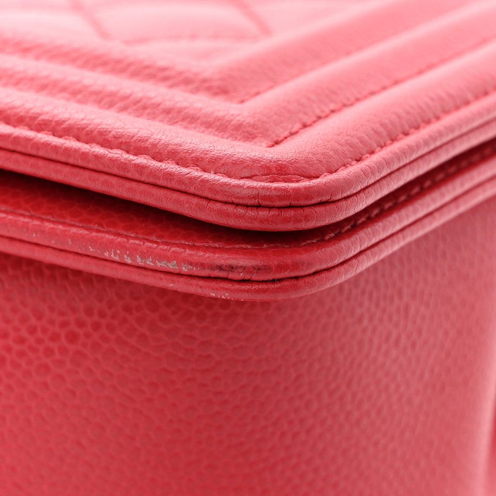 Chanel Caviar Quilted Medium Boy Flap Red