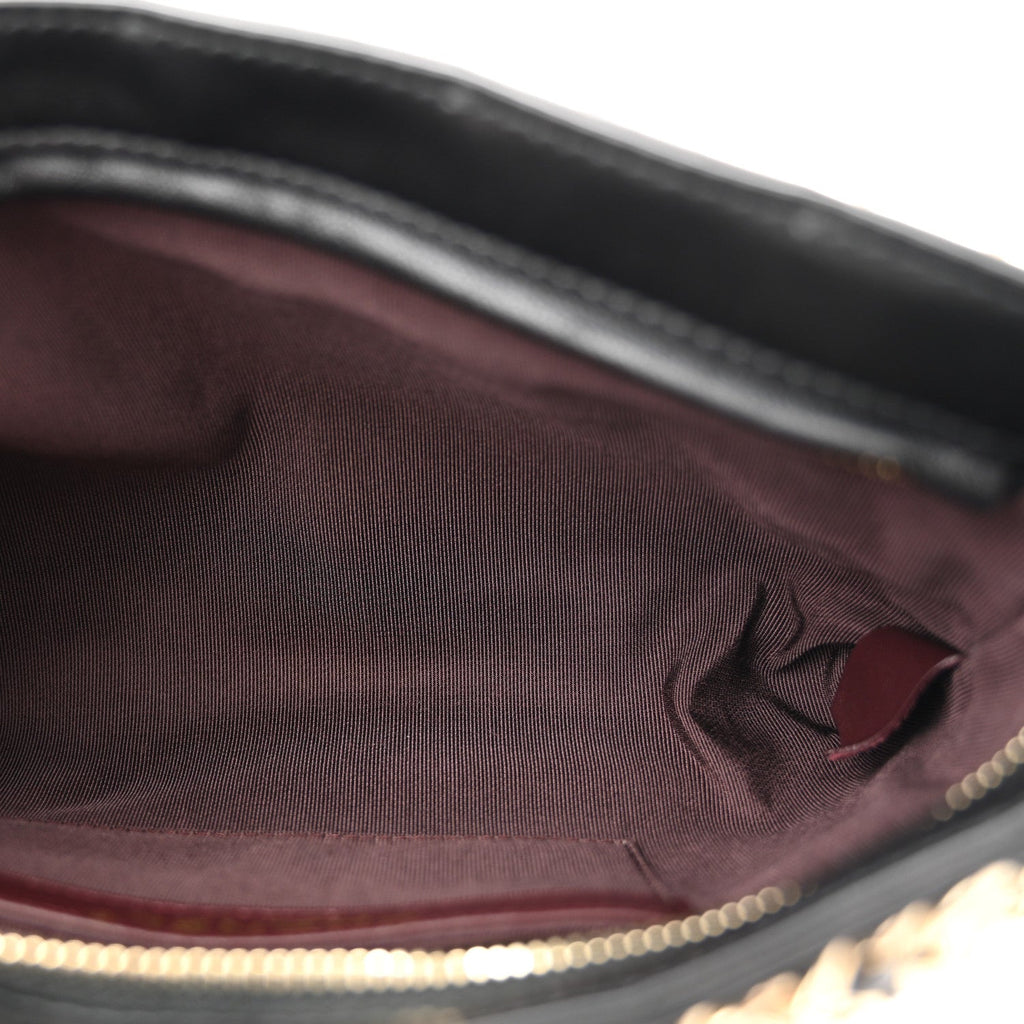 Chanel Lambskin Chain Frame Shoulder Bag Black