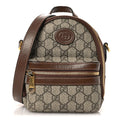 Gucci GG Supreme Monogram Azalea Calfskin Retro Interlocking G Multi-Function Bag Beige Ebony Brown Sugar