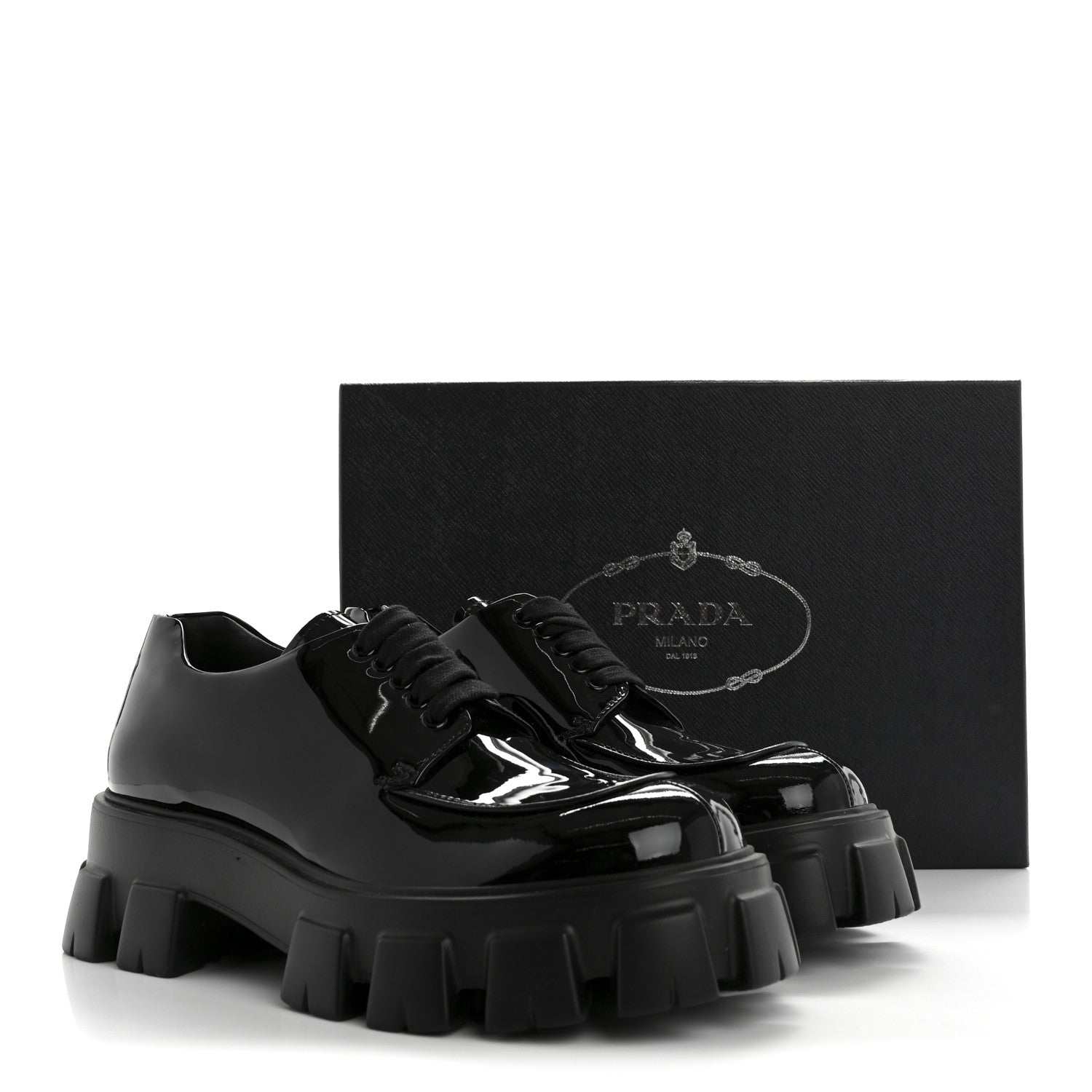 Prada Monolith 55mm Derby Loafers 8 Black
