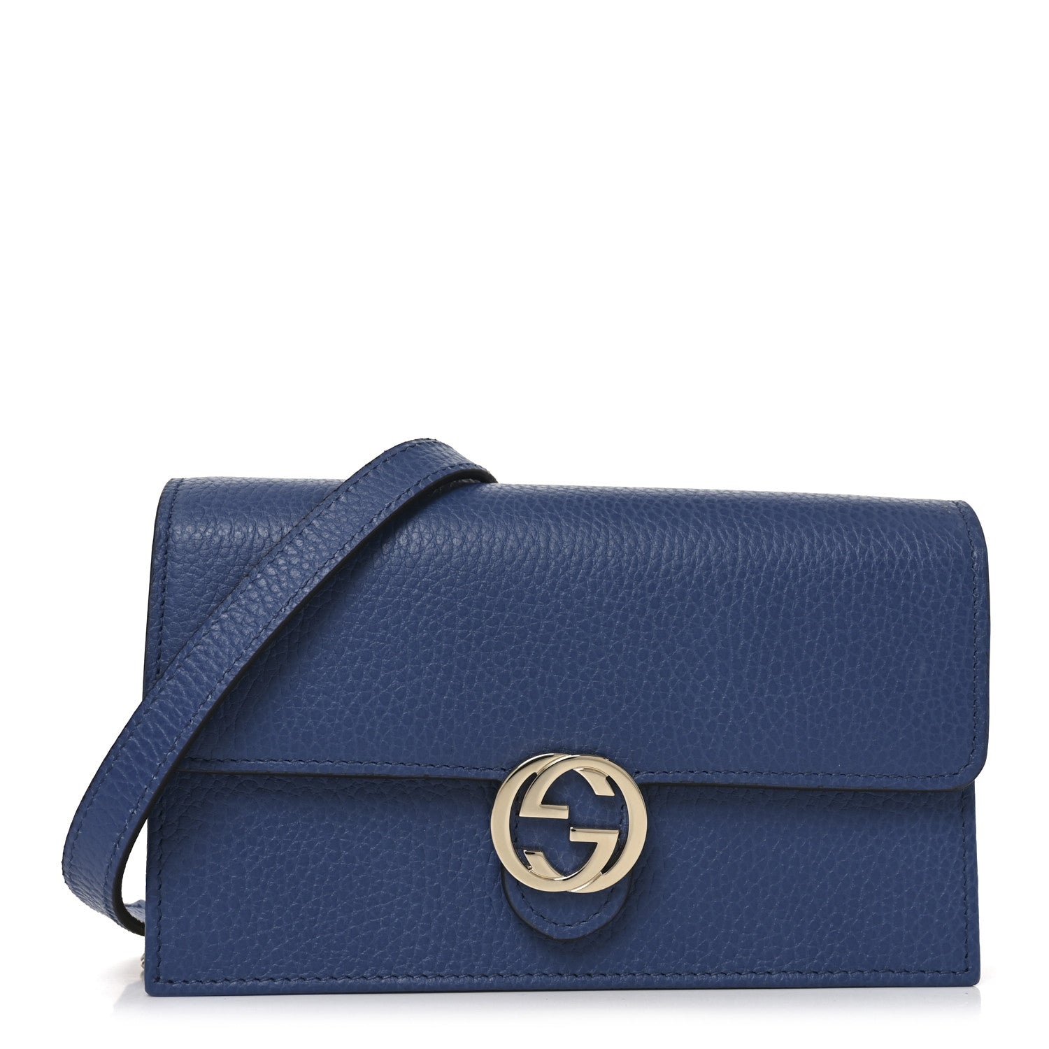 Gucci Dollar Calfskin Interlocking G Chain Wallet Caspian