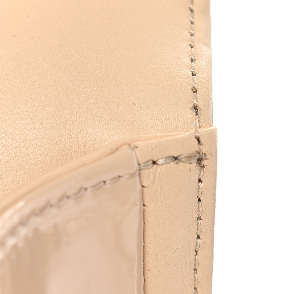Chanel Patent Calfskin Quilted New Medium Plexiglass Boy Flap Beige