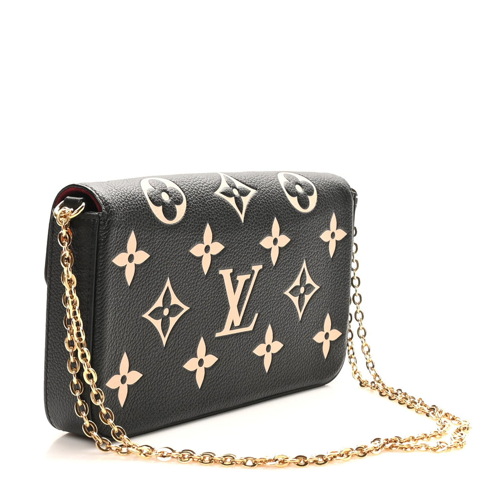 Louis Vuitton Empreinte Monogram Giant Felicie Pochette Black Beige